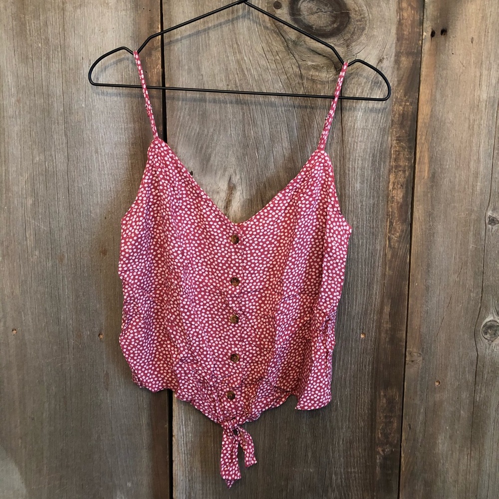 NWOT Abercrombie & Fitch Cami Tank in Red Floral Size Small Women’s